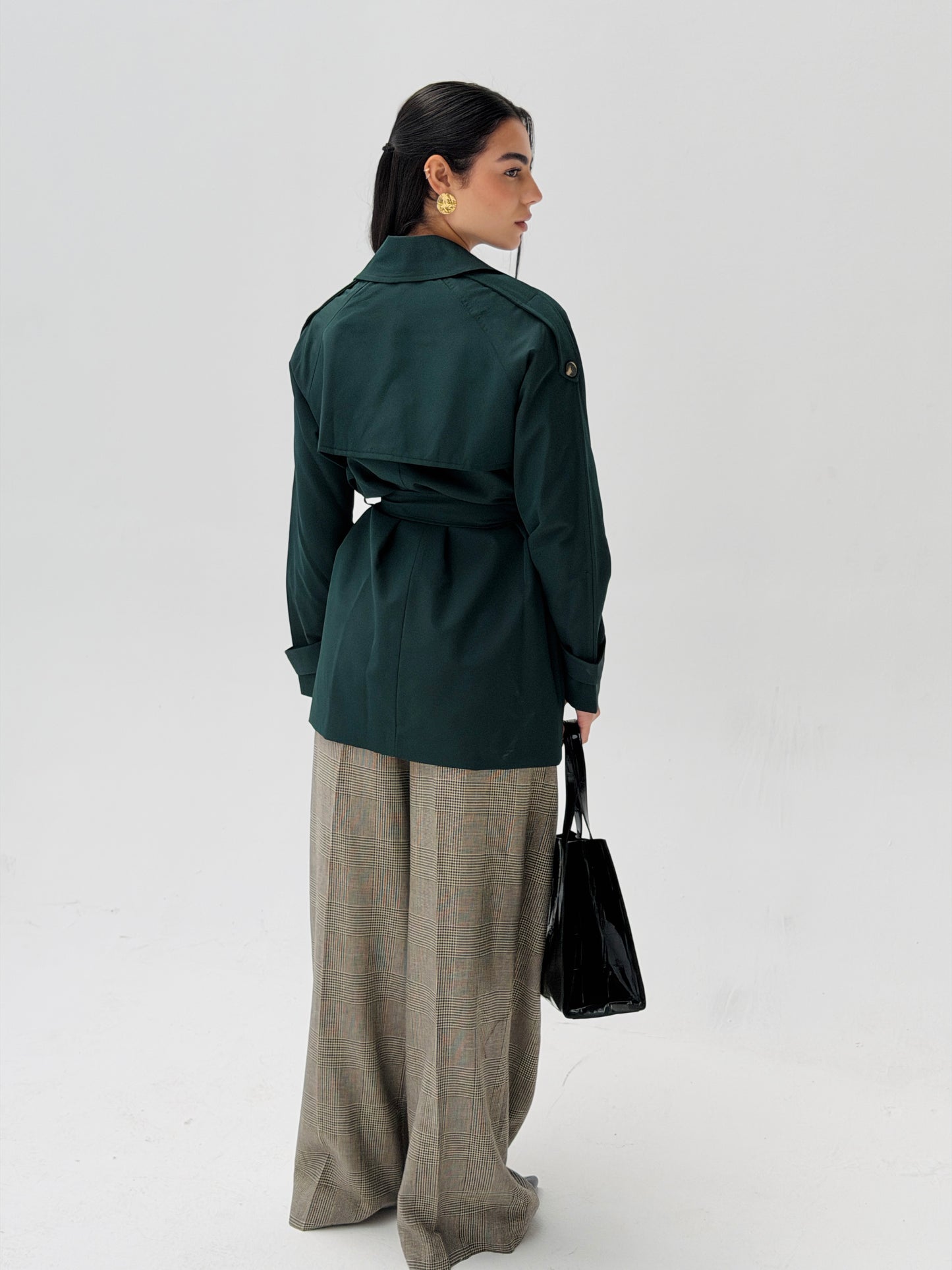 Mini Trench Coat In Deep Teal