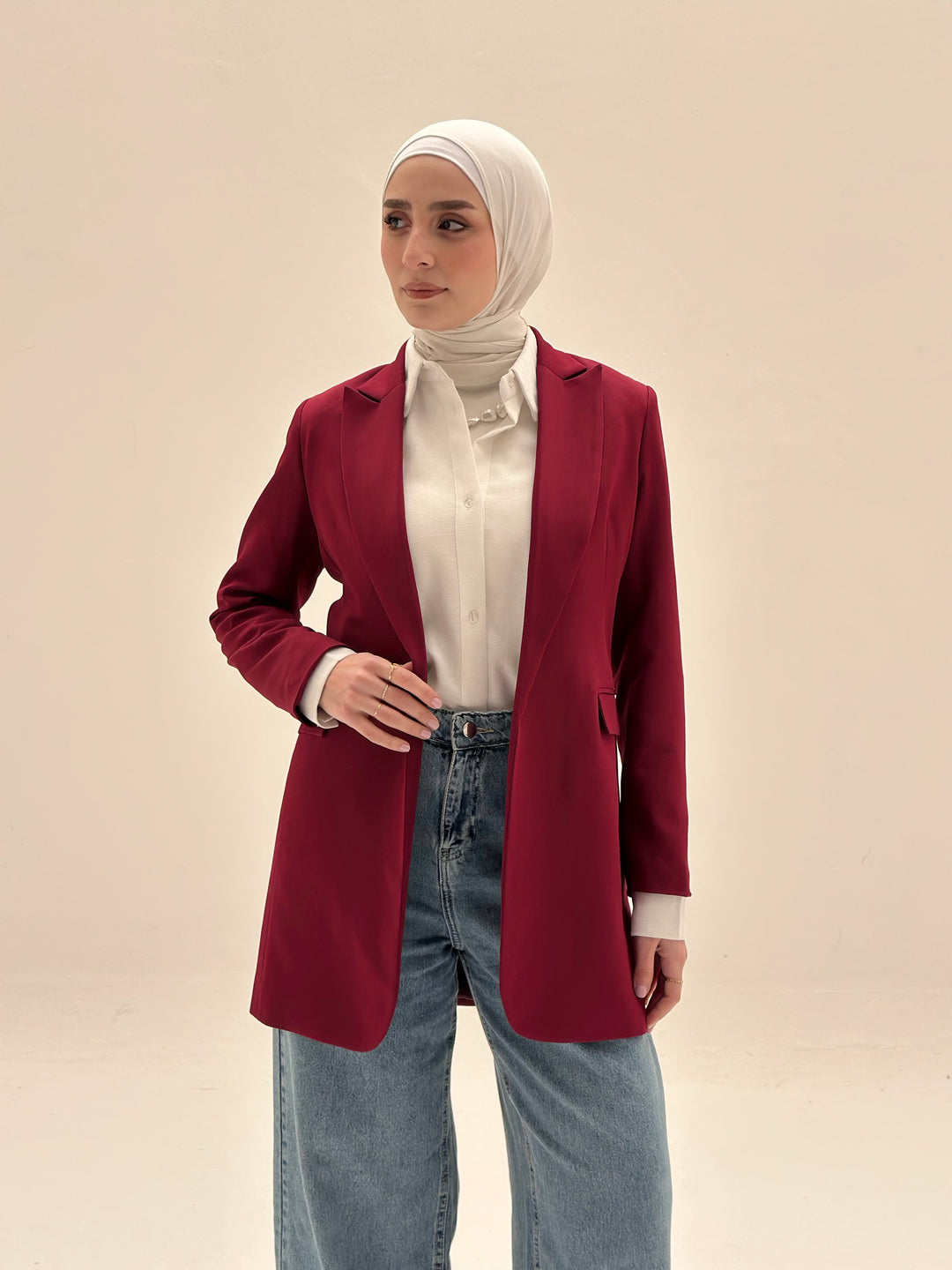 SLIM FIT DARK RED BLAZER