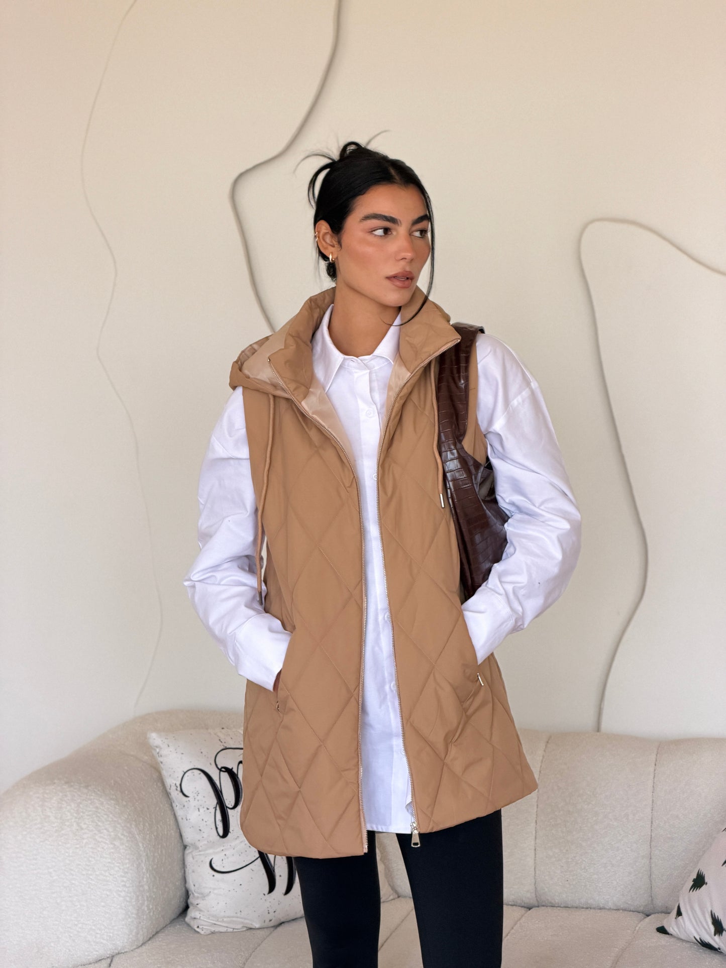 Bamb vest In Camel