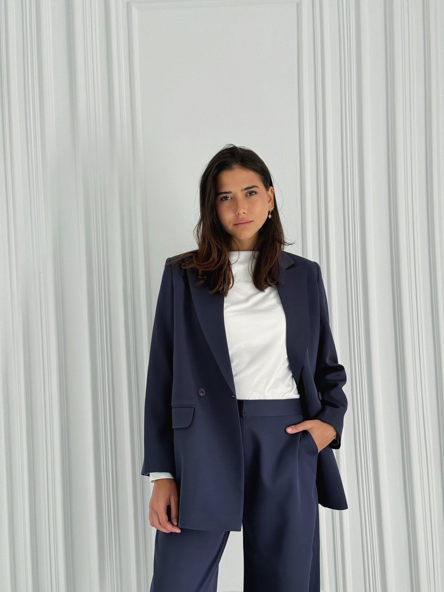 Relaxed Fit Blazer In Navy blue