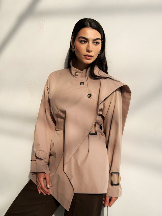 Scarf Jacket In Camel