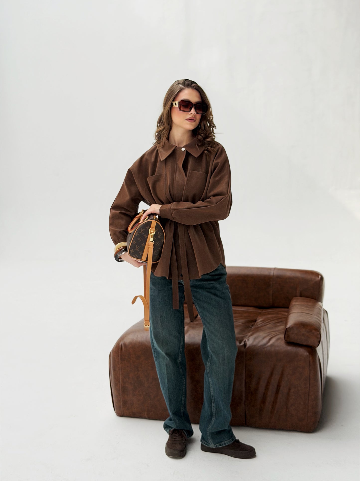 The Over-shirt Leather In Brown