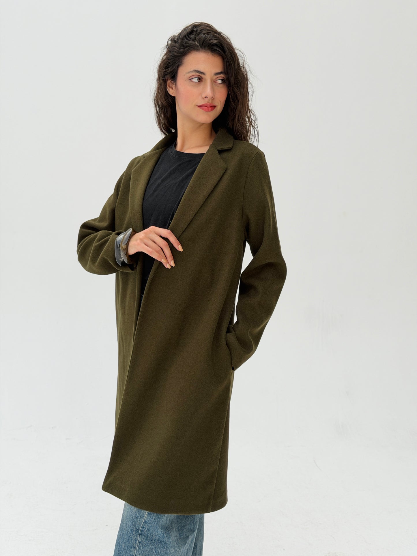 Everyday Wool Coat In Olive