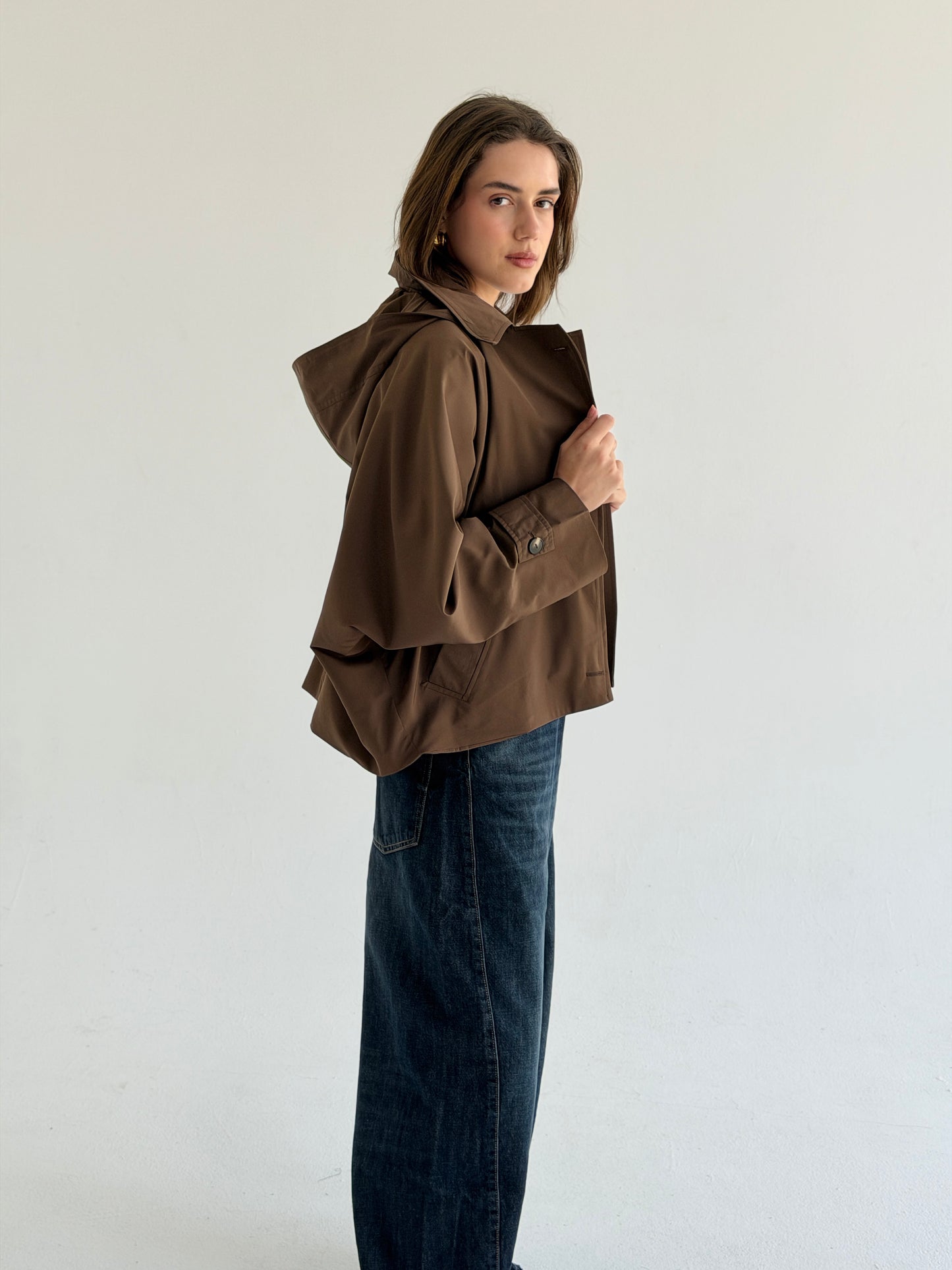 Oversized Edge Jacket In Brown