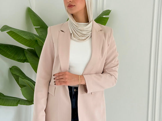 Slim fit blazer beige