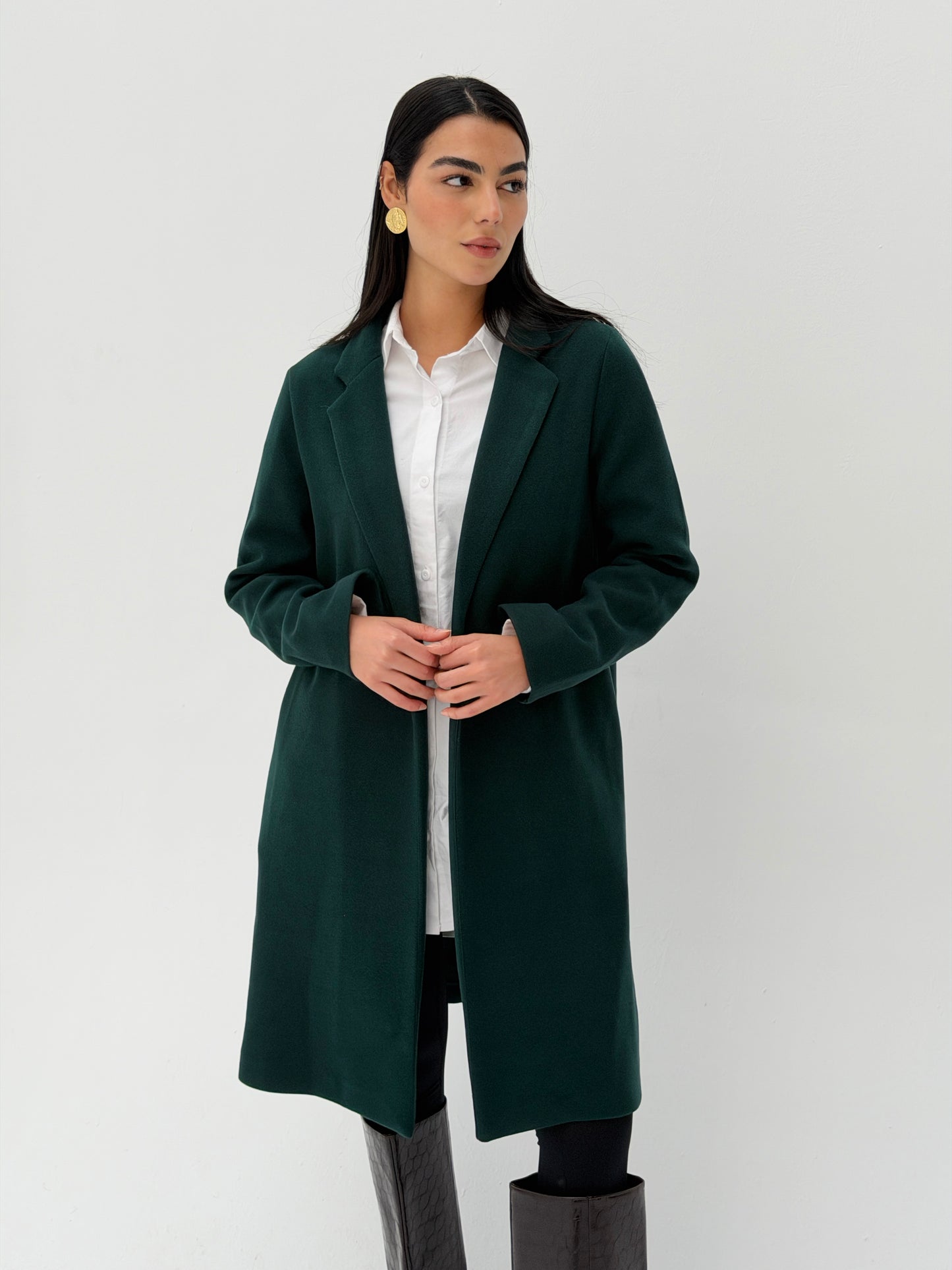 Everyday Wool Coat In Deep Teal