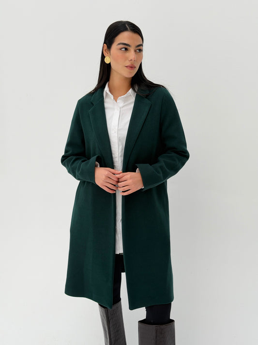 Everyday Wool Coat In Deep Teal