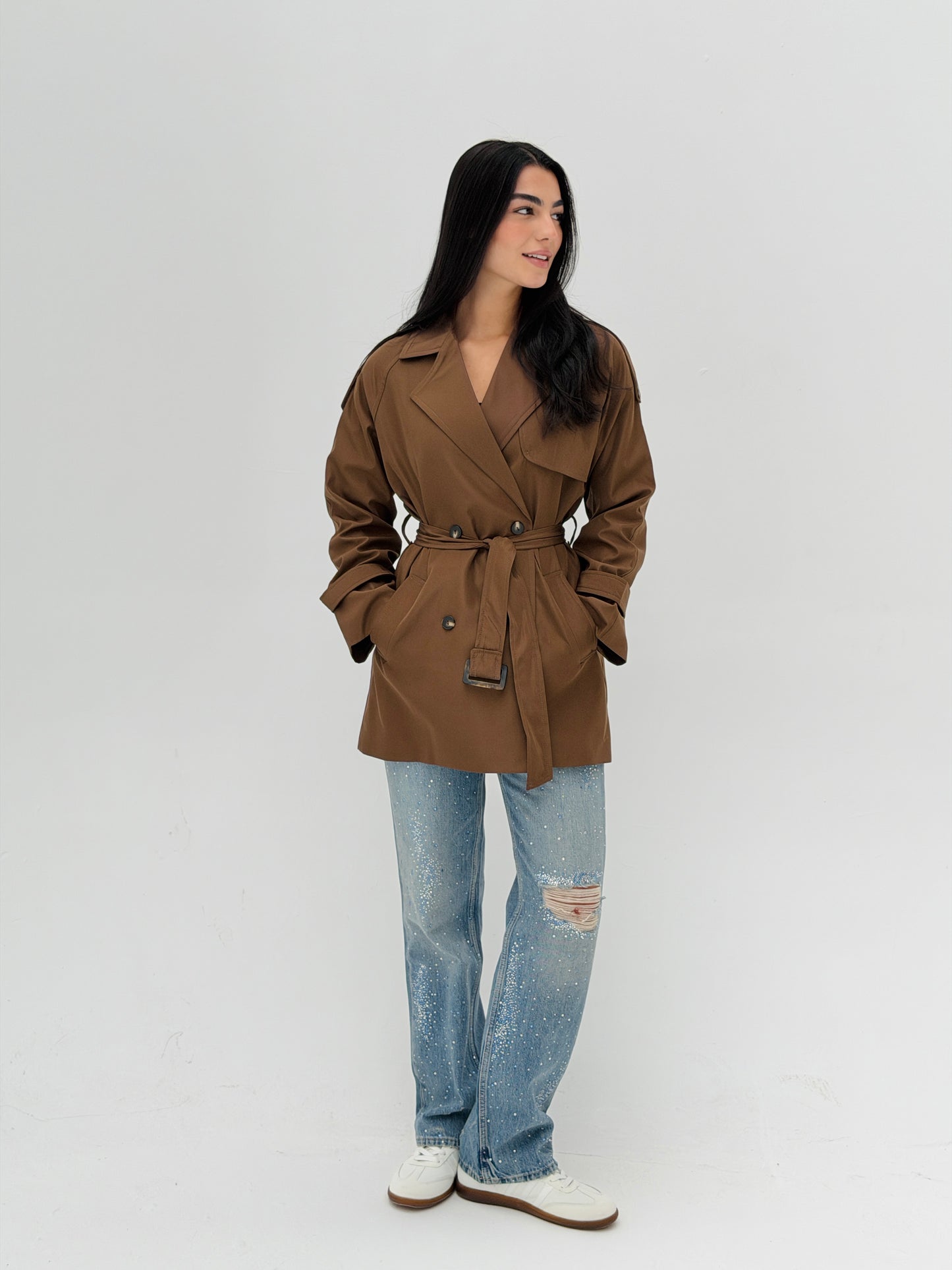 Mini Trench Coat Brown