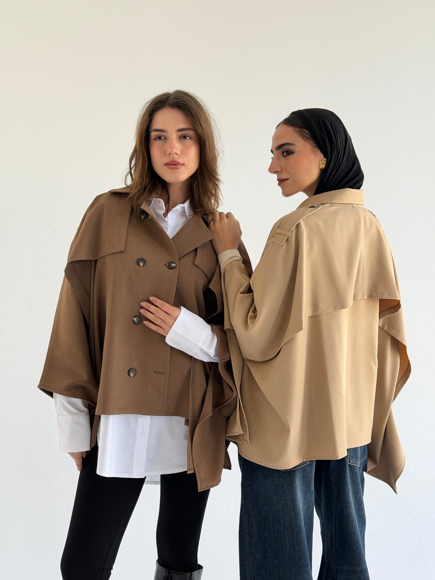 Trench Cape in Brown