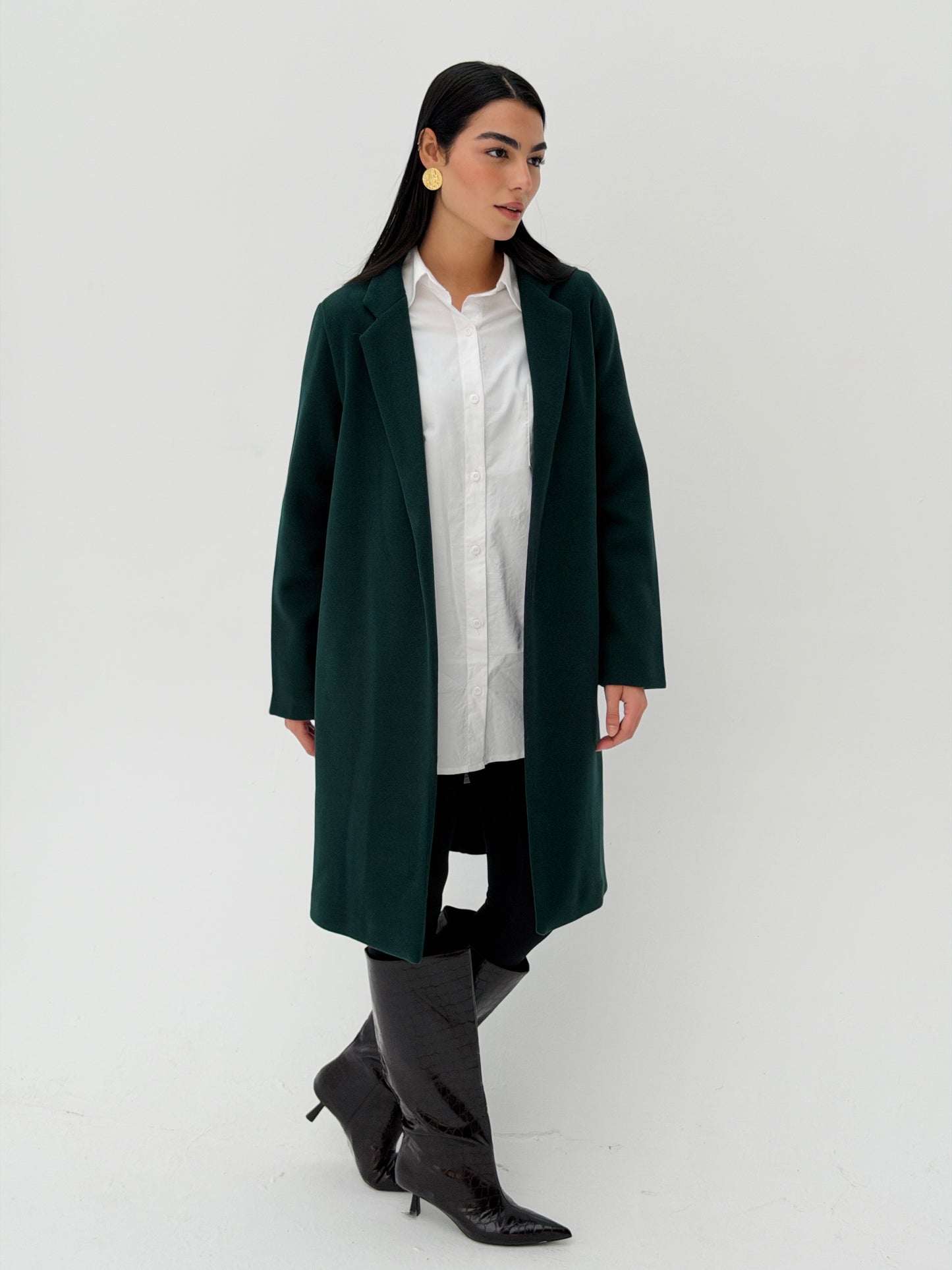 Everyday Wool Coat In Deep Teal