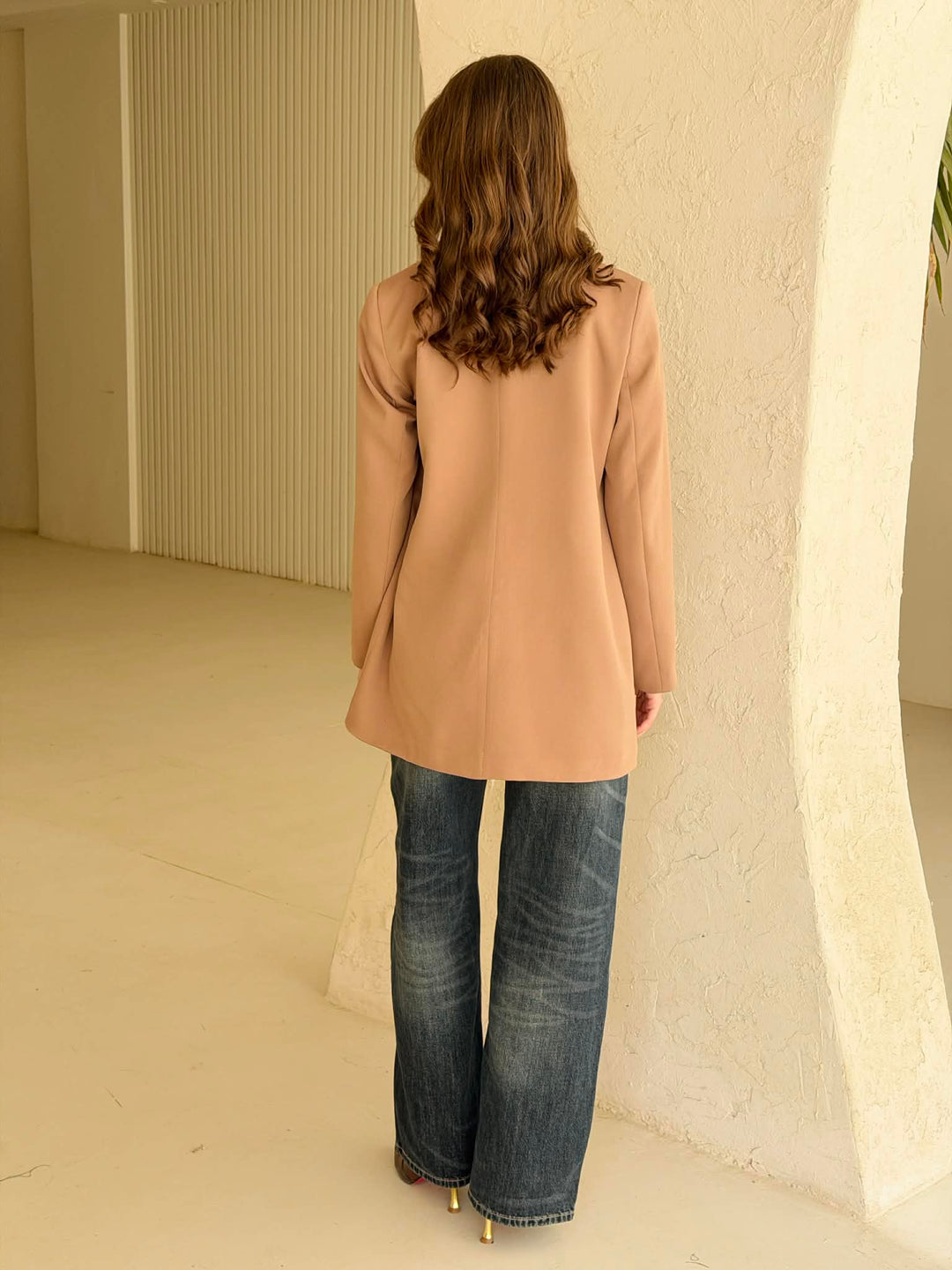 Relaxed fit blazer in beige