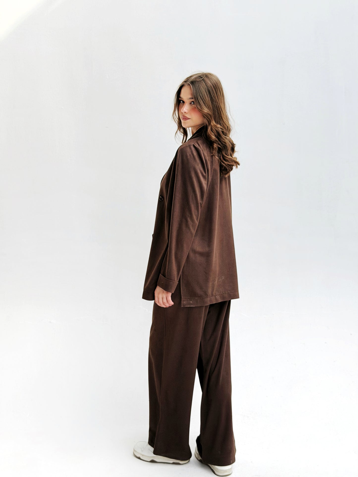 Light velvet set in Brown