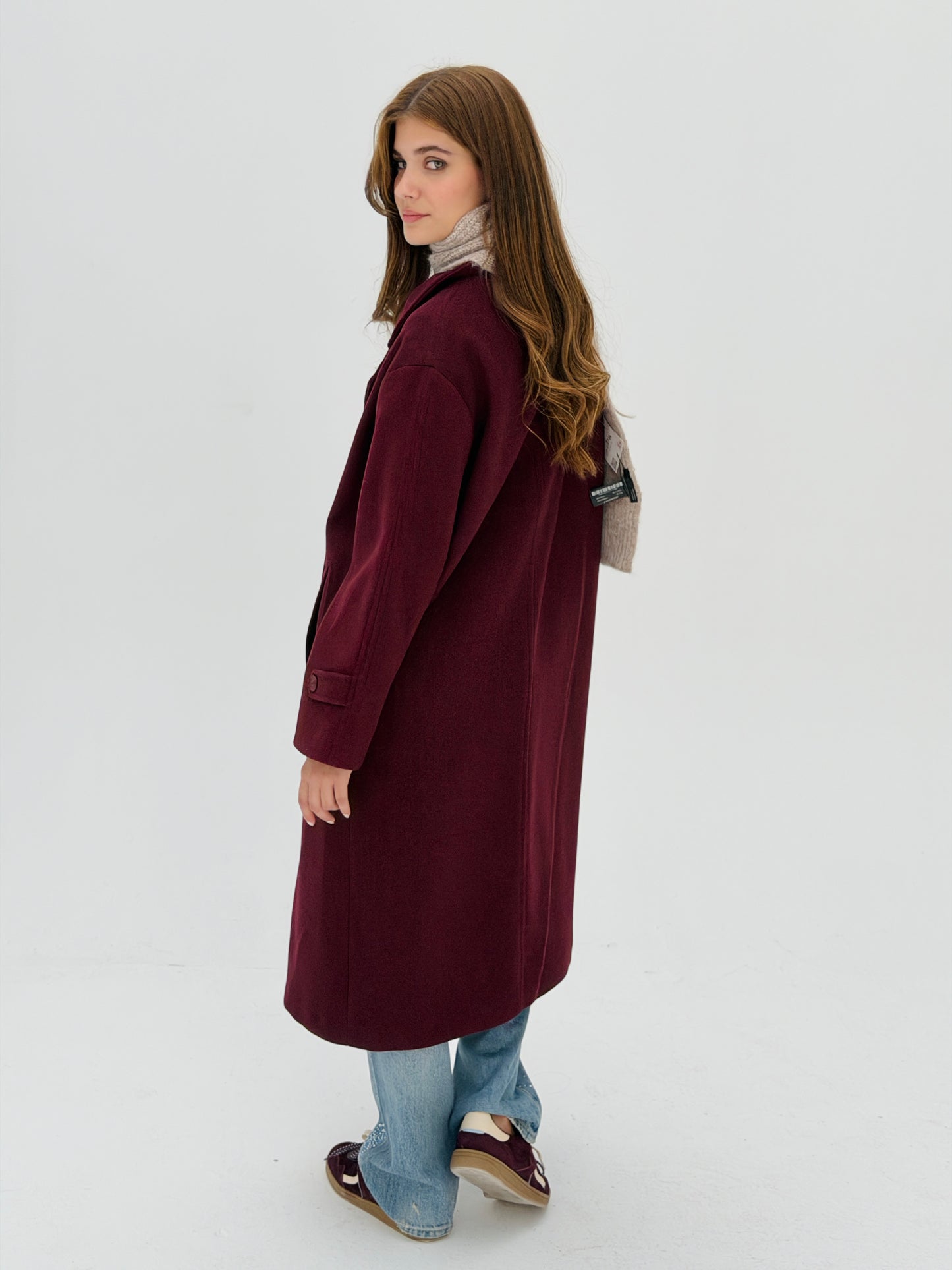 Iconic Winter Coat In Burgundy