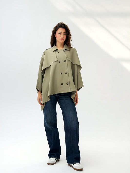 Trench Cape in Olive
