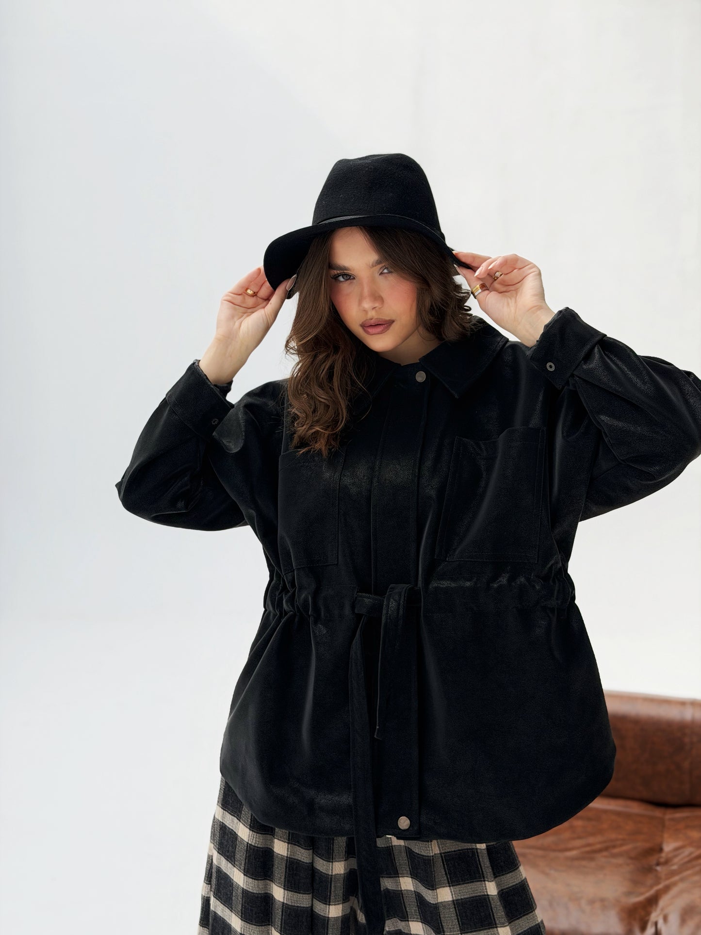 The Over-shirt Leather In Black