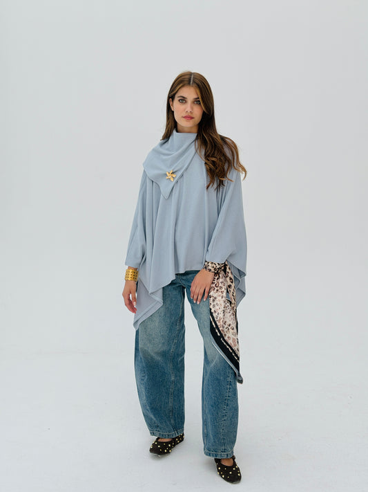 Drape Kint Cape in baby blue