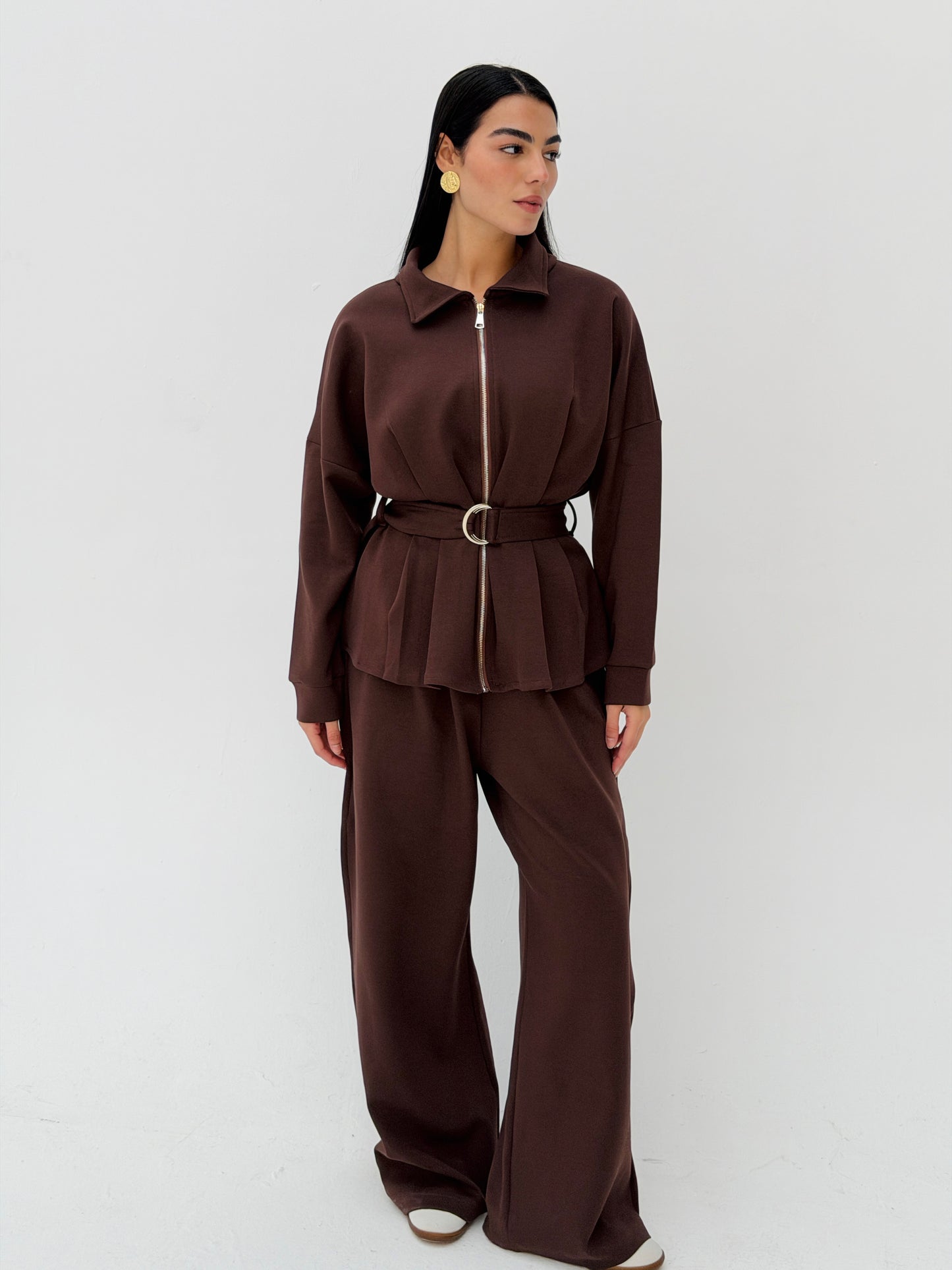 The Belted Set In Brown