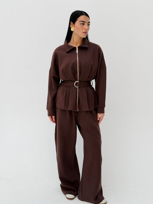 The Belted Set In Brown