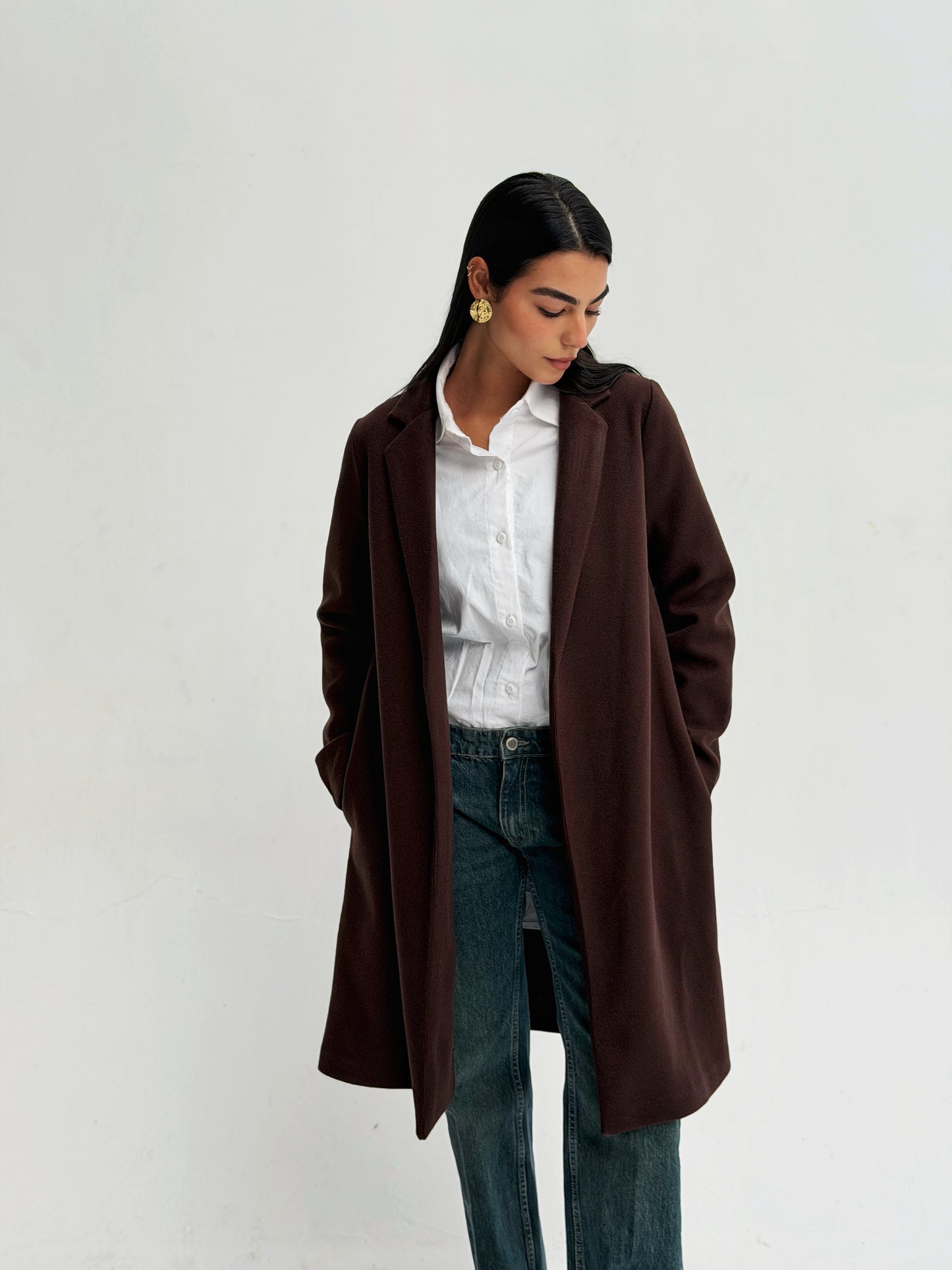 Everyday Wool Coat In Brown