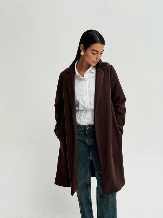 Everyday Wool Coat In Brown
