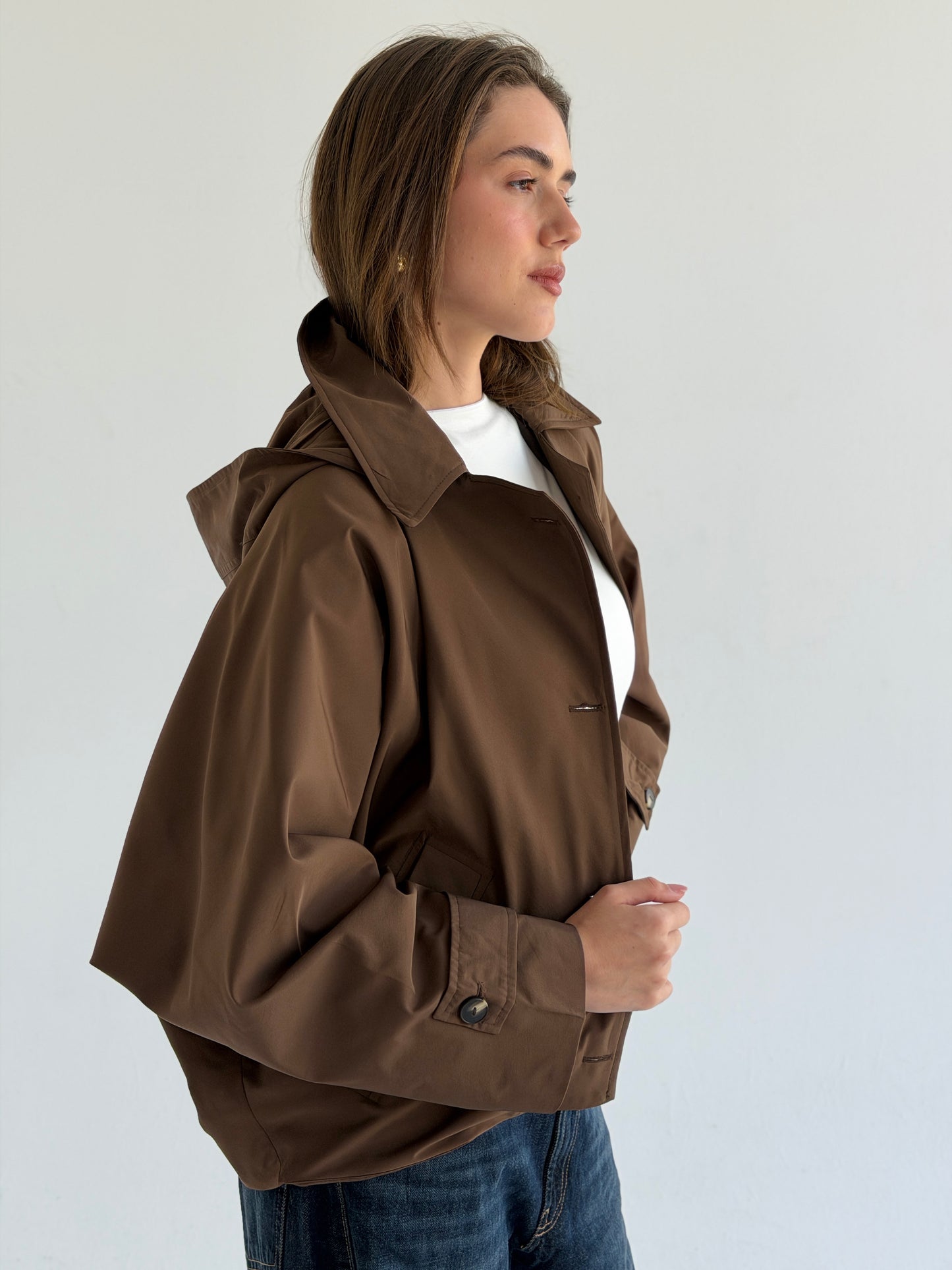 Oversized Edge Jacket In Brown