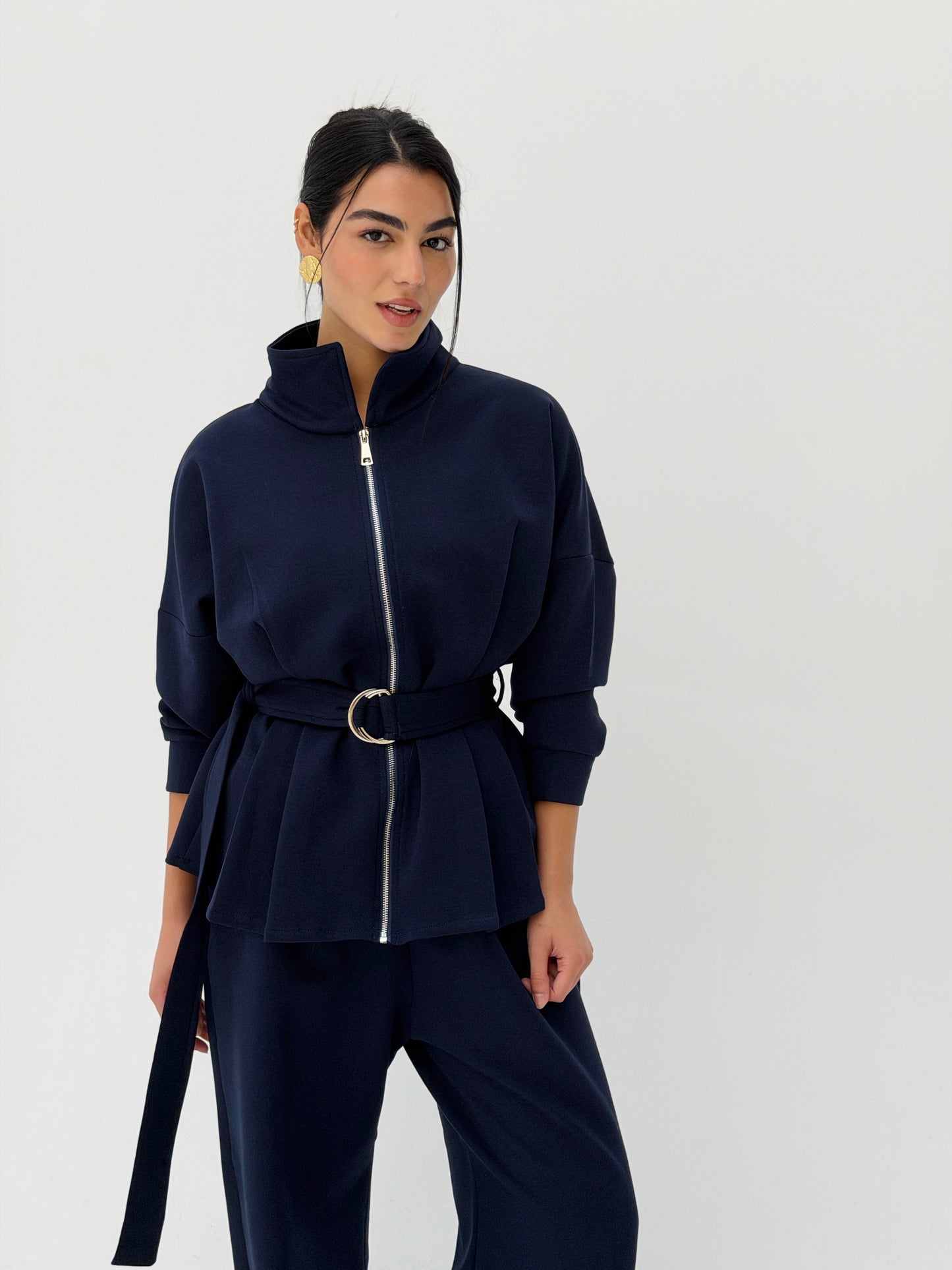 The Belted Set In Navy Blue