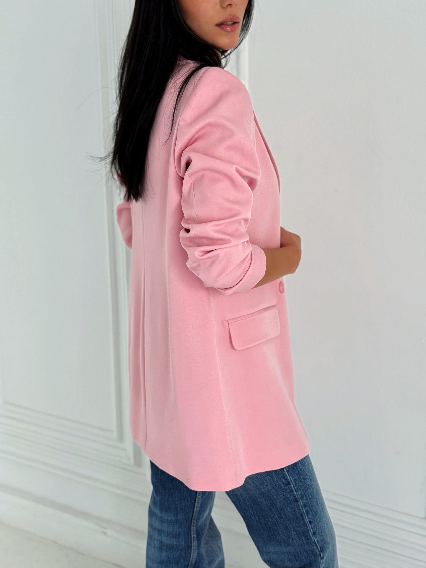 Relaxed Fit Blazer In pink