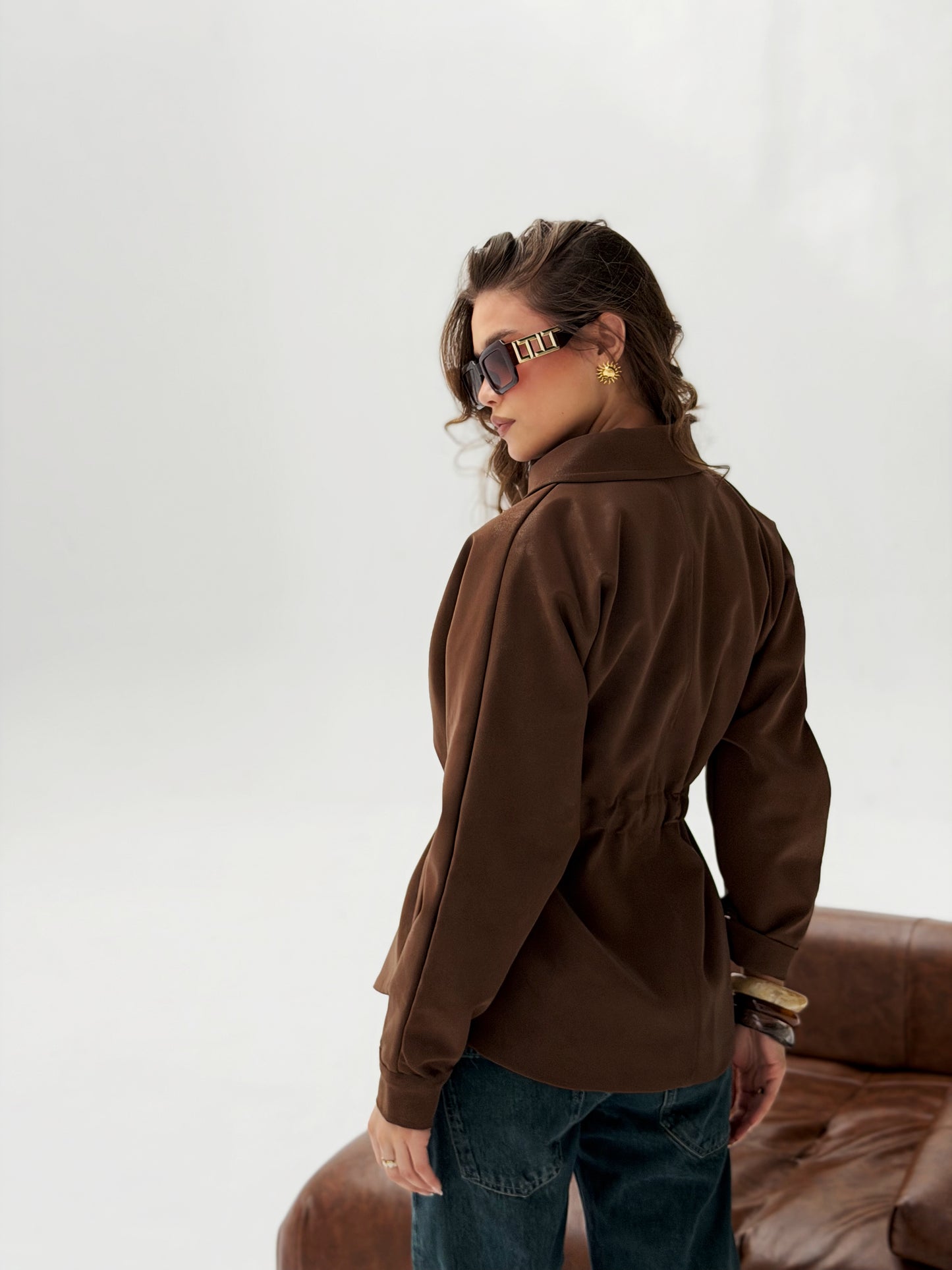 The Over-shirt Leather In Brown