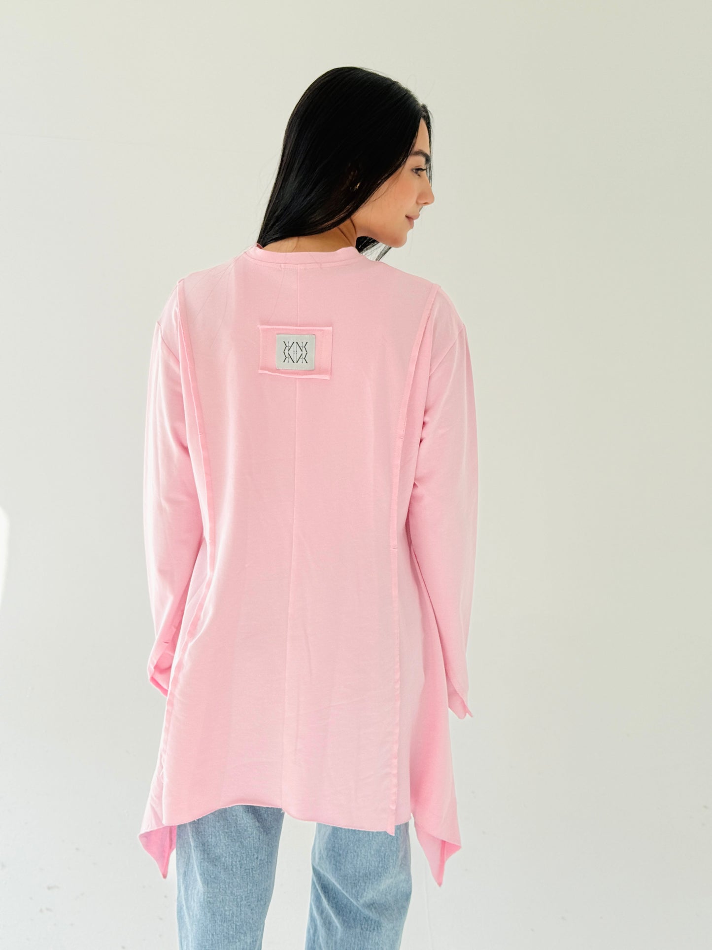 High and low Top in pink