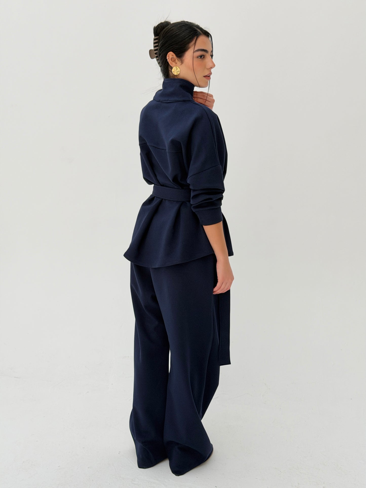 The Belted Set In Navy Blue
