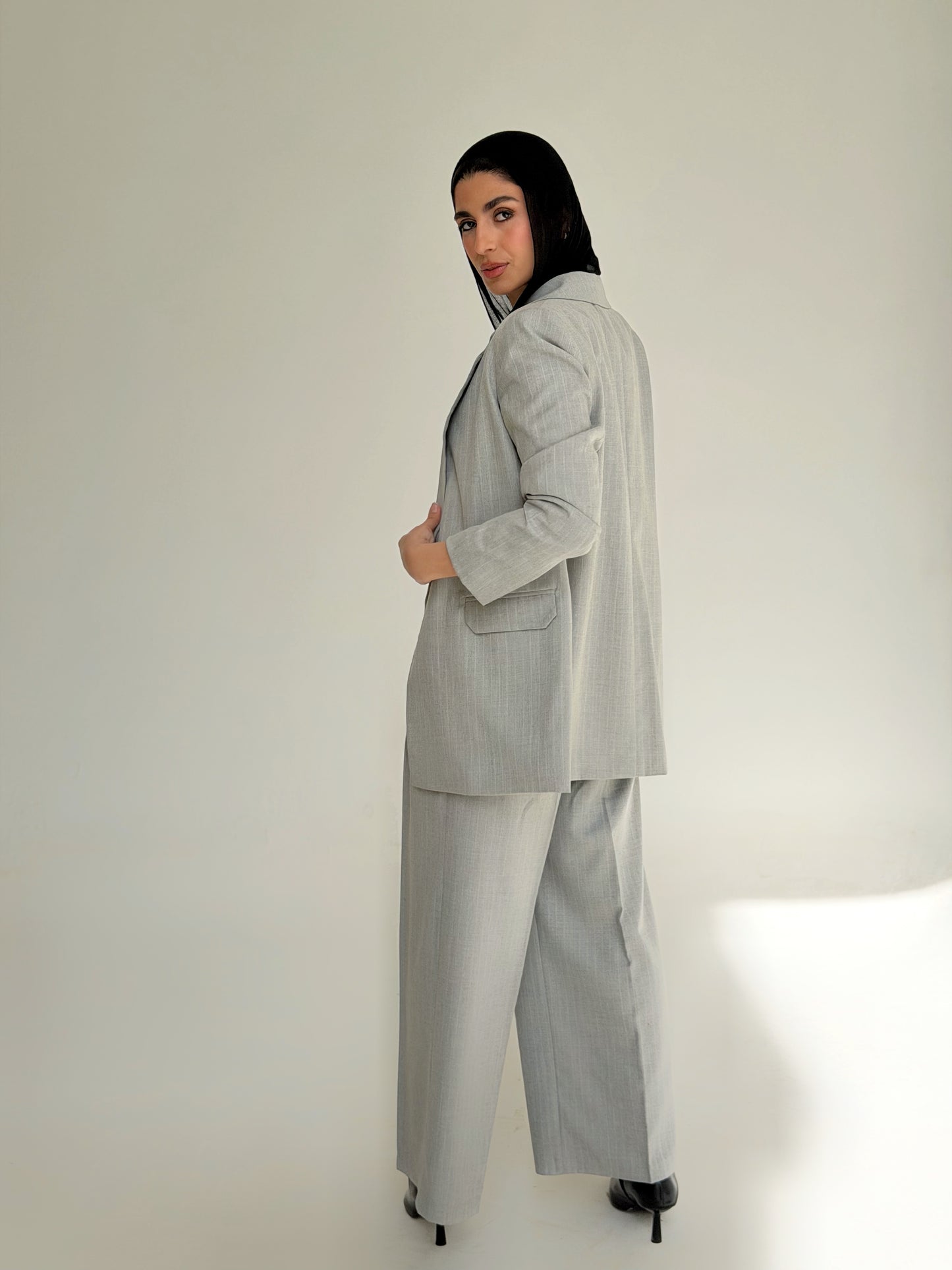 The Tailored striped Pants In Light Gray