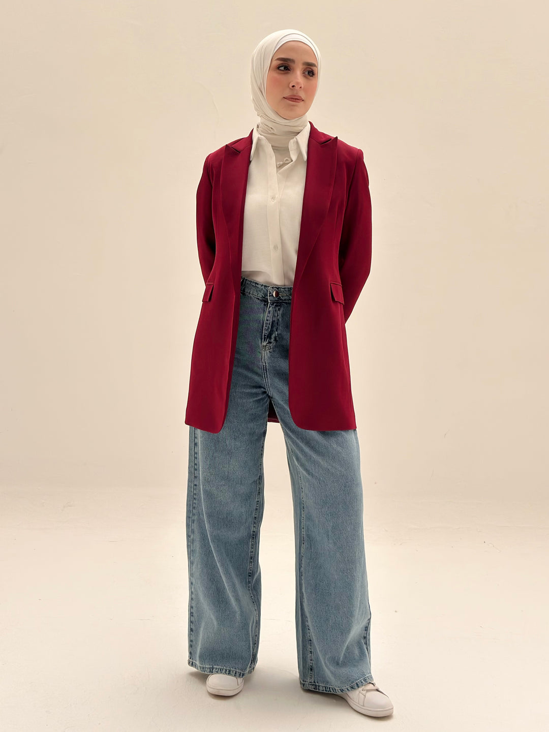 SLIM FIT DARK RED BLAZER