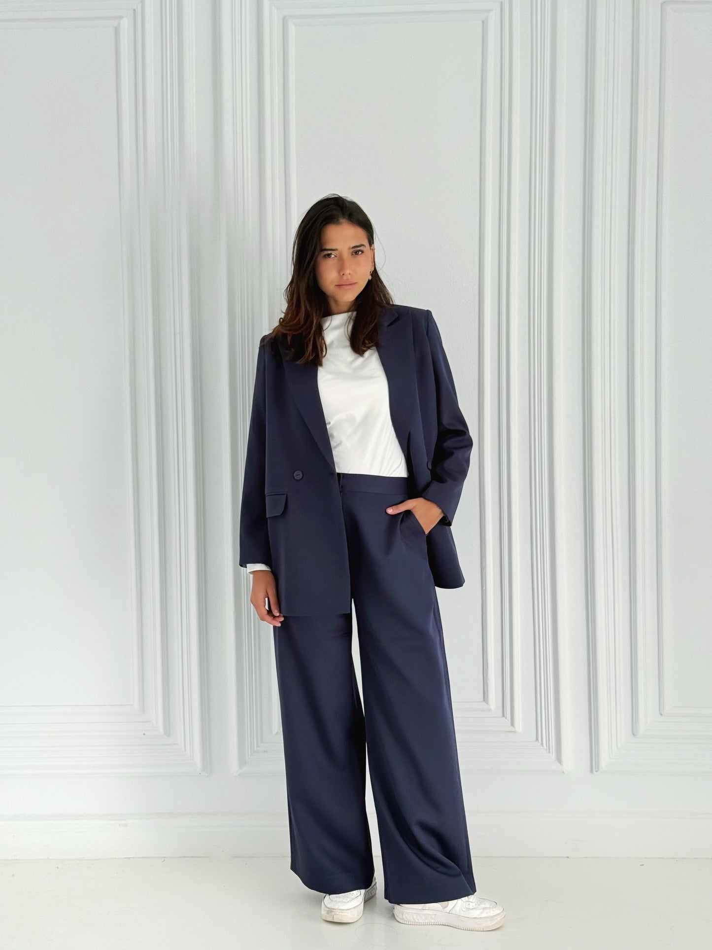 Relaxed Fit Blazer In Navy blue