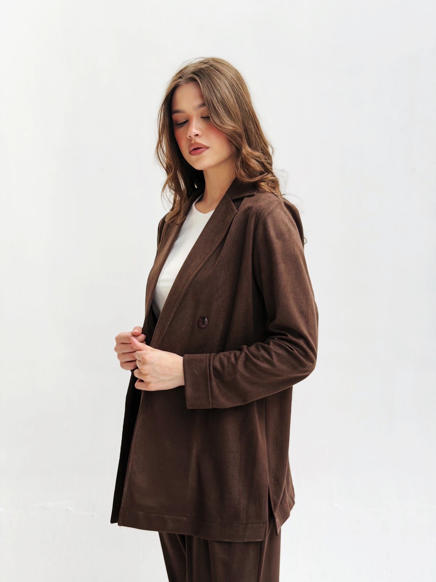 Light velvet set in Brown
