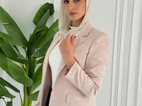 Slim fit blazer beige