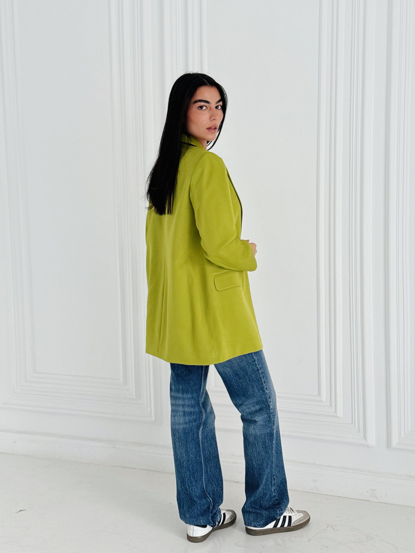 Relaxed Fit Blazer In Apple Green