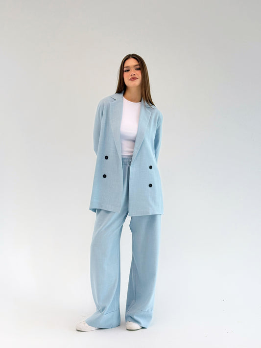 Effortlessly linen set in babyblue