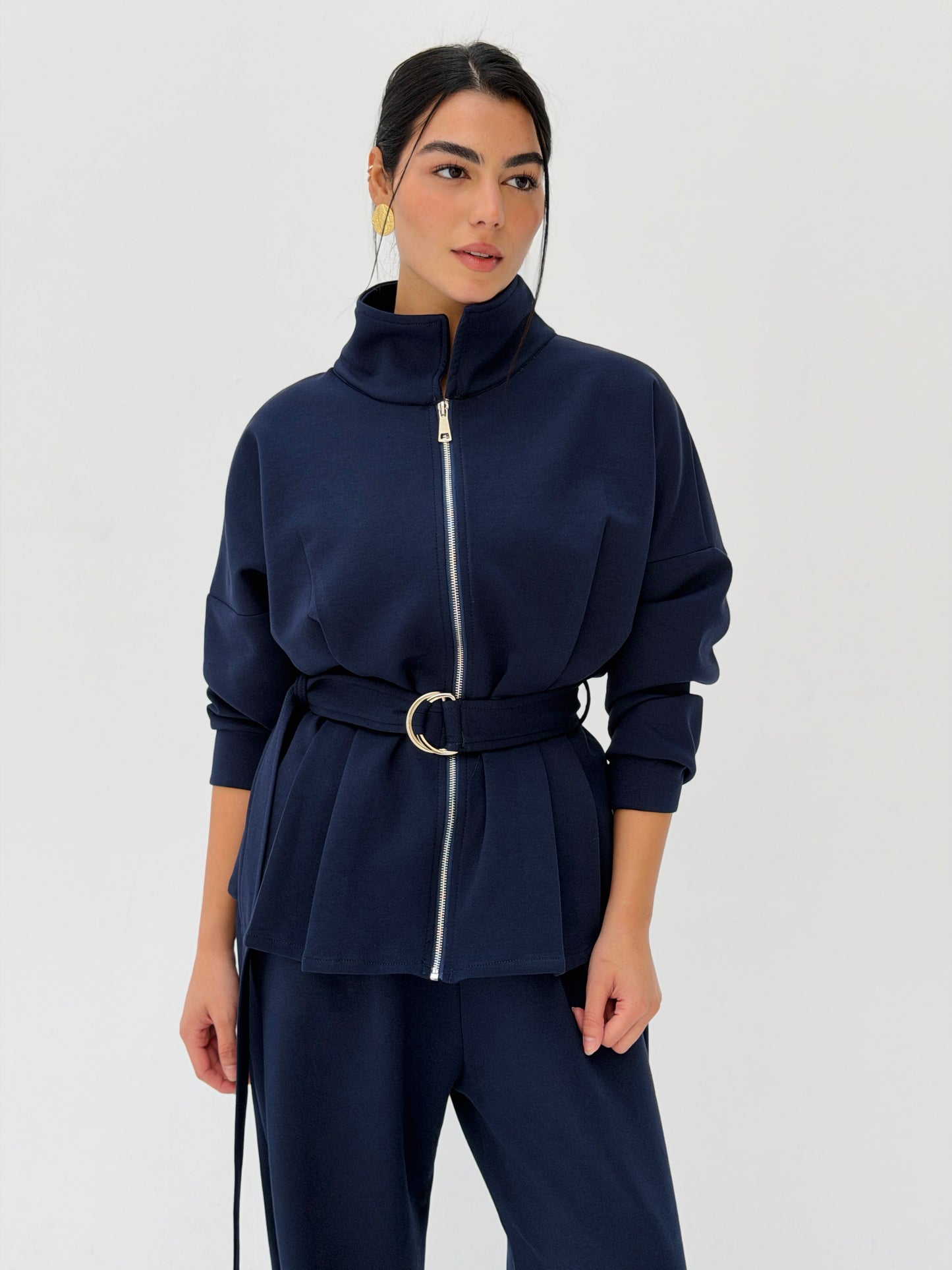 The Belted Set In Navy Blue