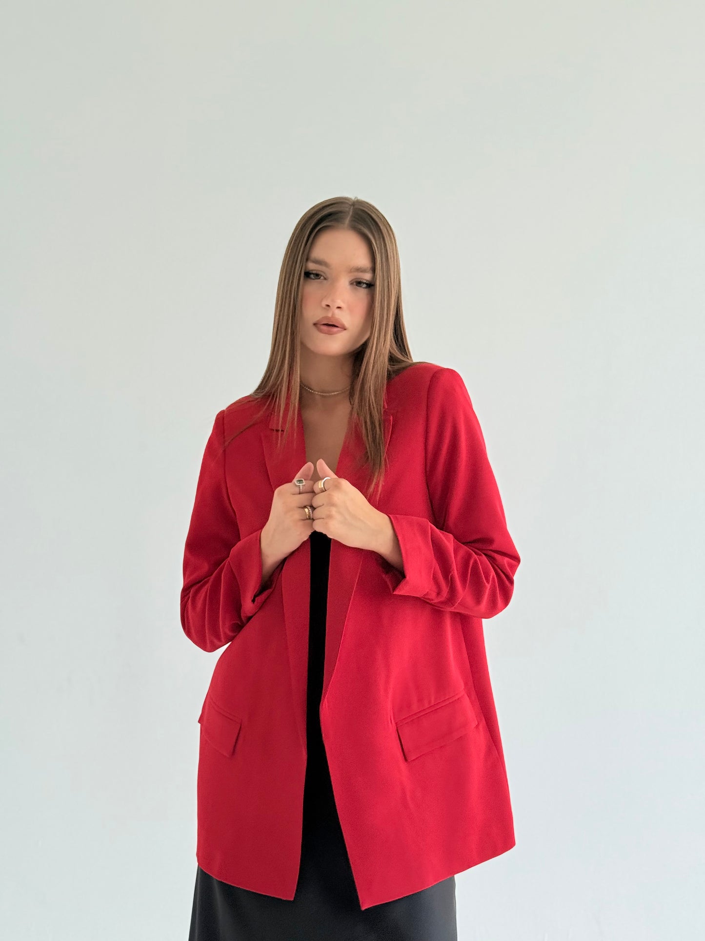 Ruffles blazer in Red