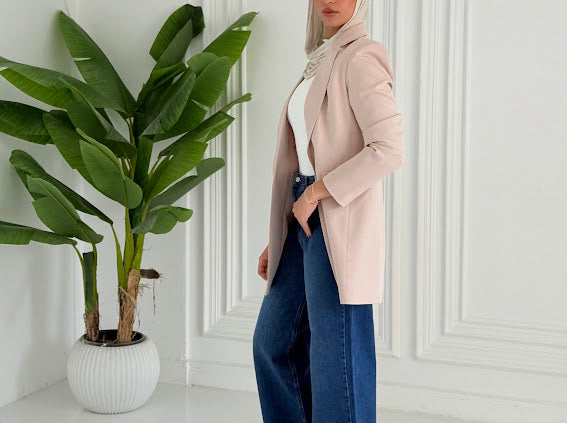 Slim fit blazer beige