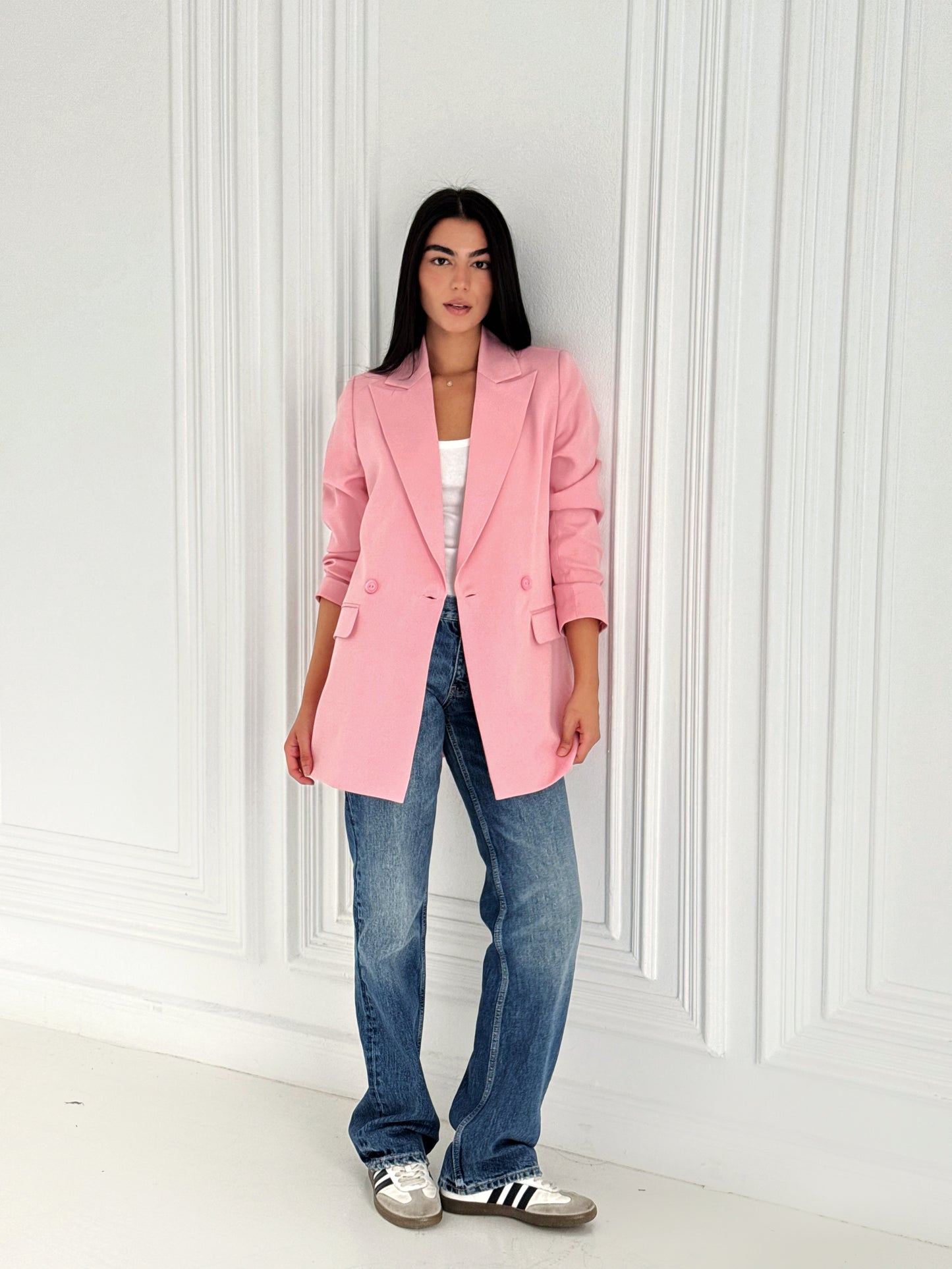 Relaxed Fit Blazer In pink