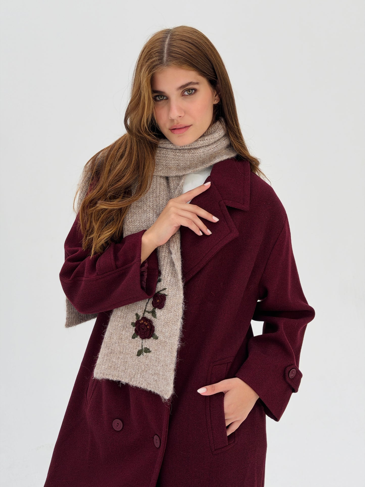 Iconic Winter Coat In Burgundy