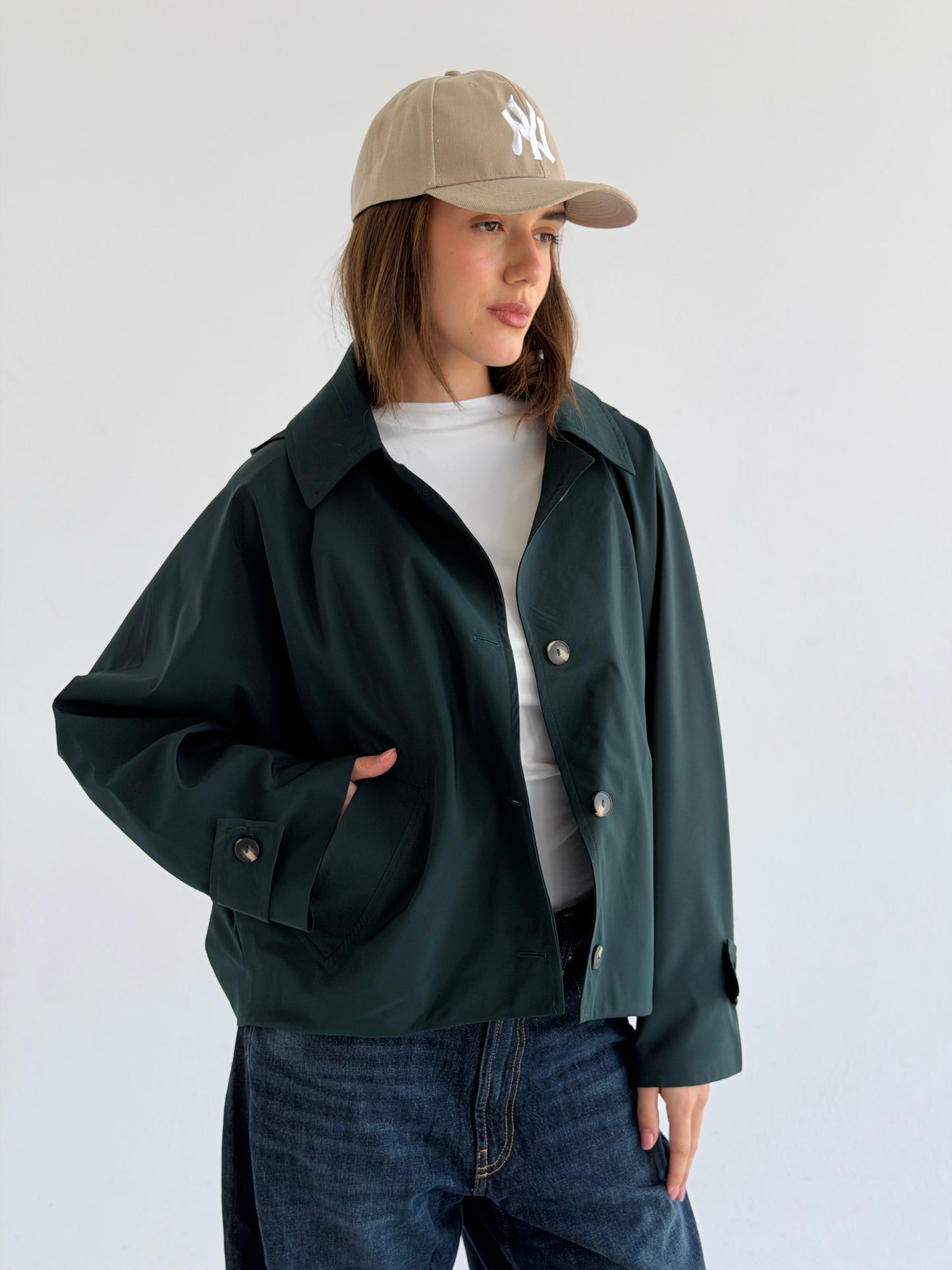 Oversized Edge Jacket In Forest Green
