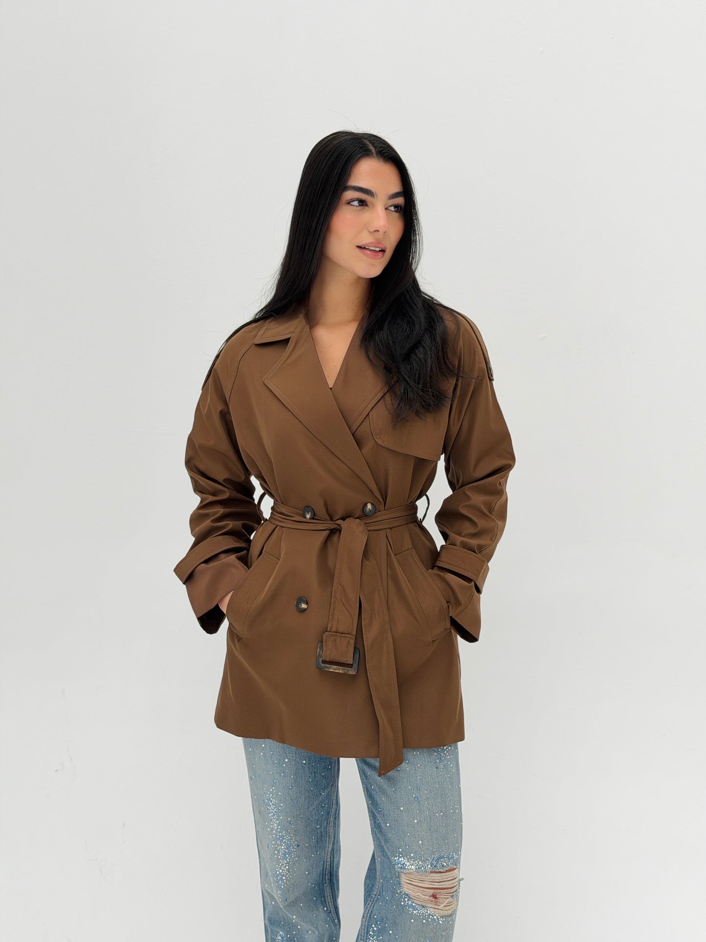 Mini Trench Coat Brown
