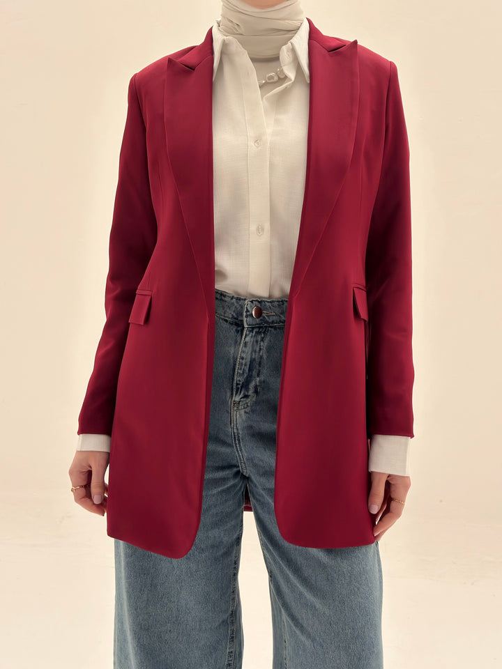 SLIM FIT DARK RED BLAZER