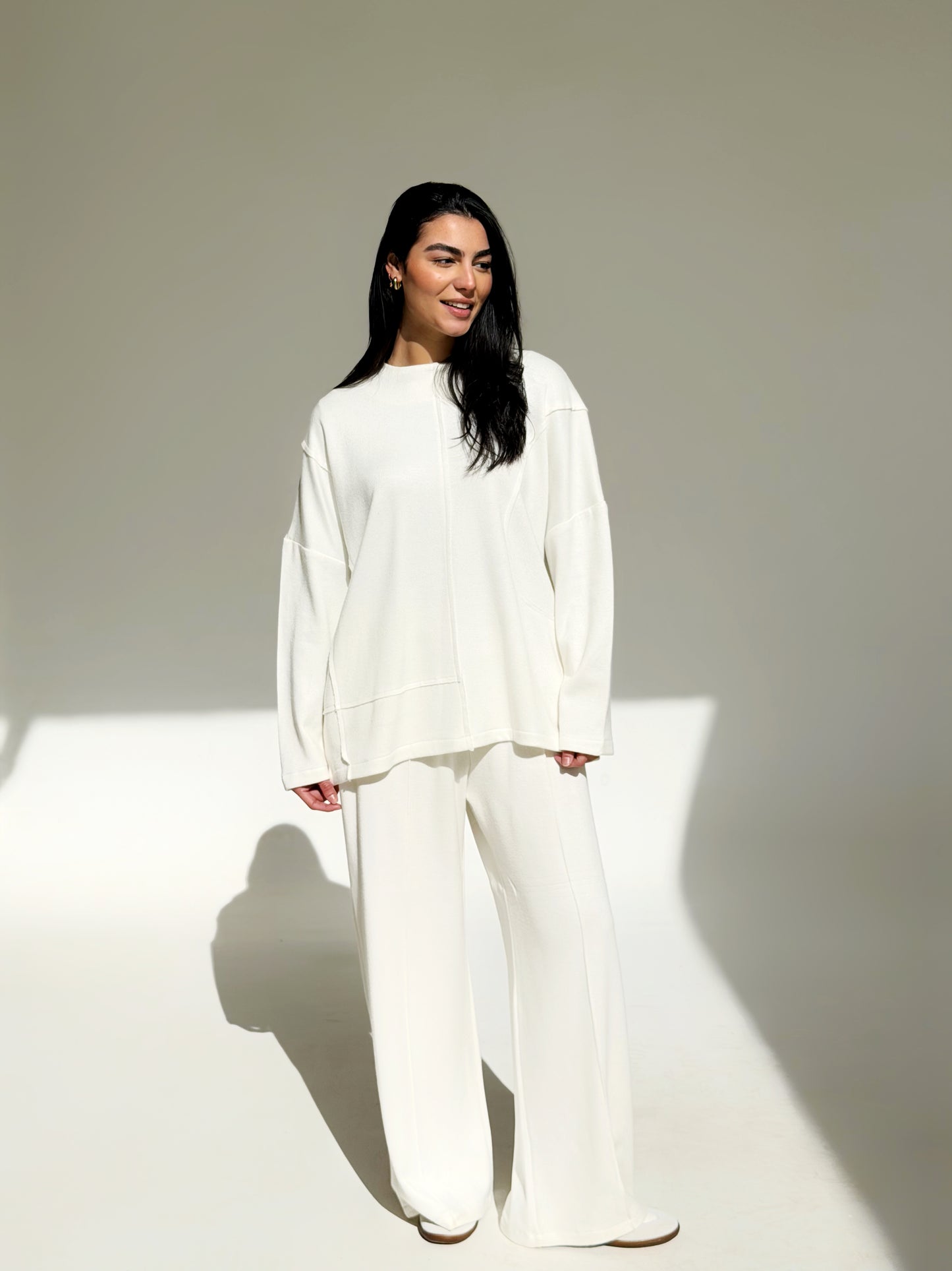 Oversized wool set In off white