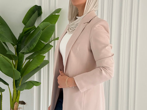 Slim fit blazer beige