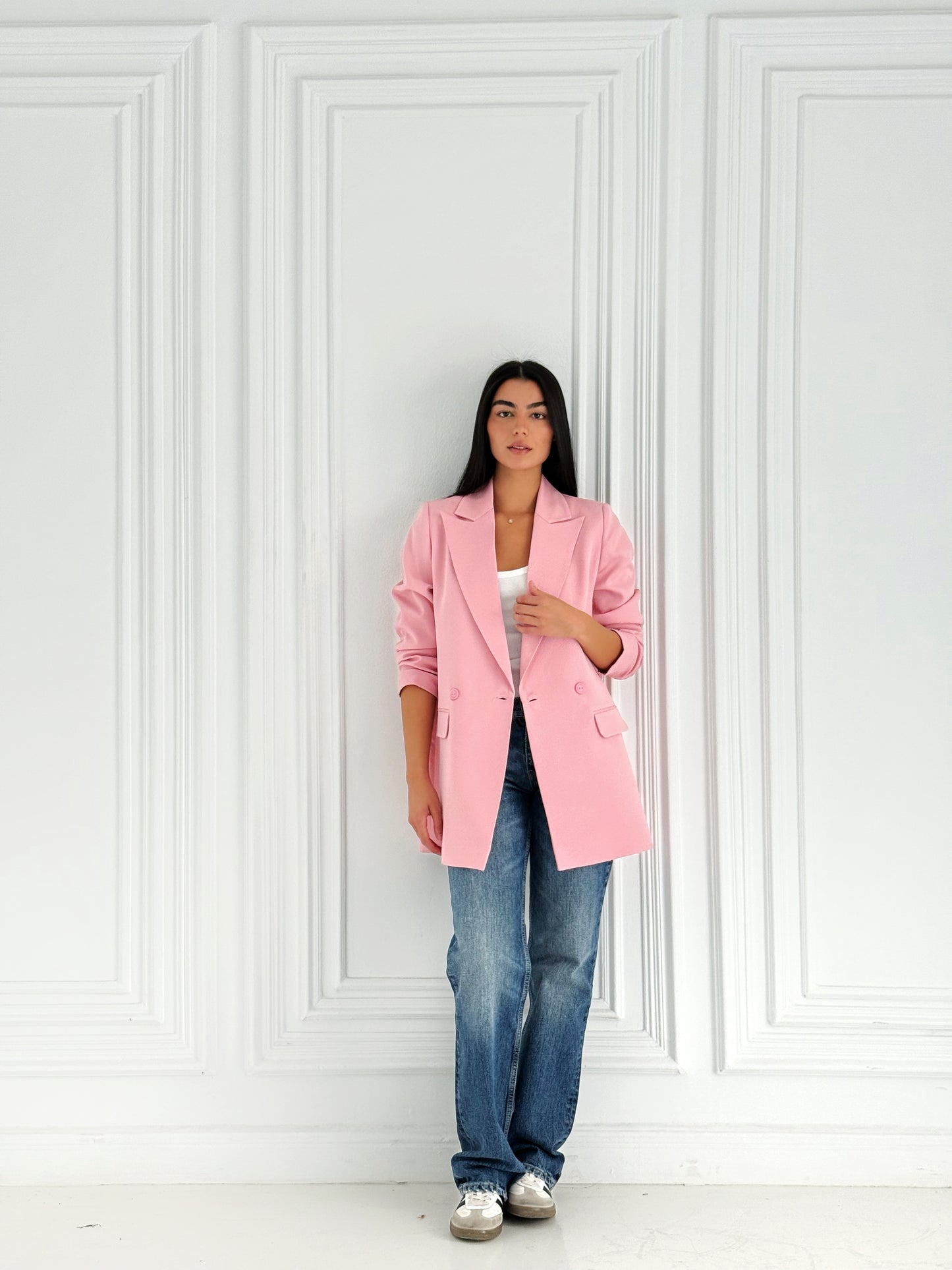 Relaxed Fit Blazer In pink
