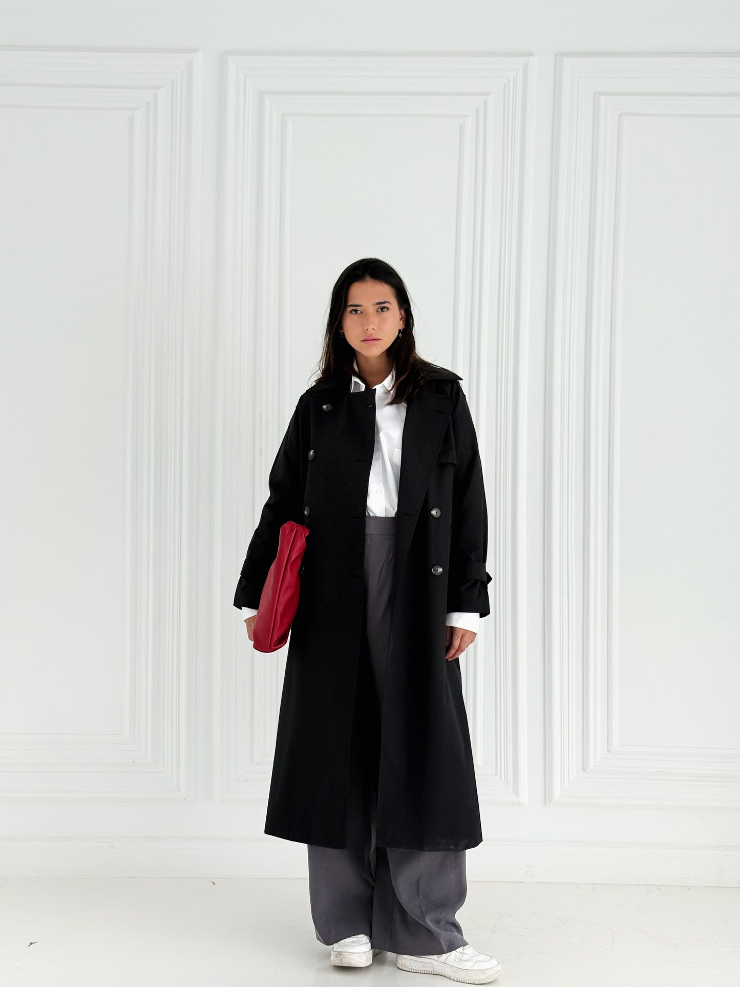 Statement Trench Coat In Black