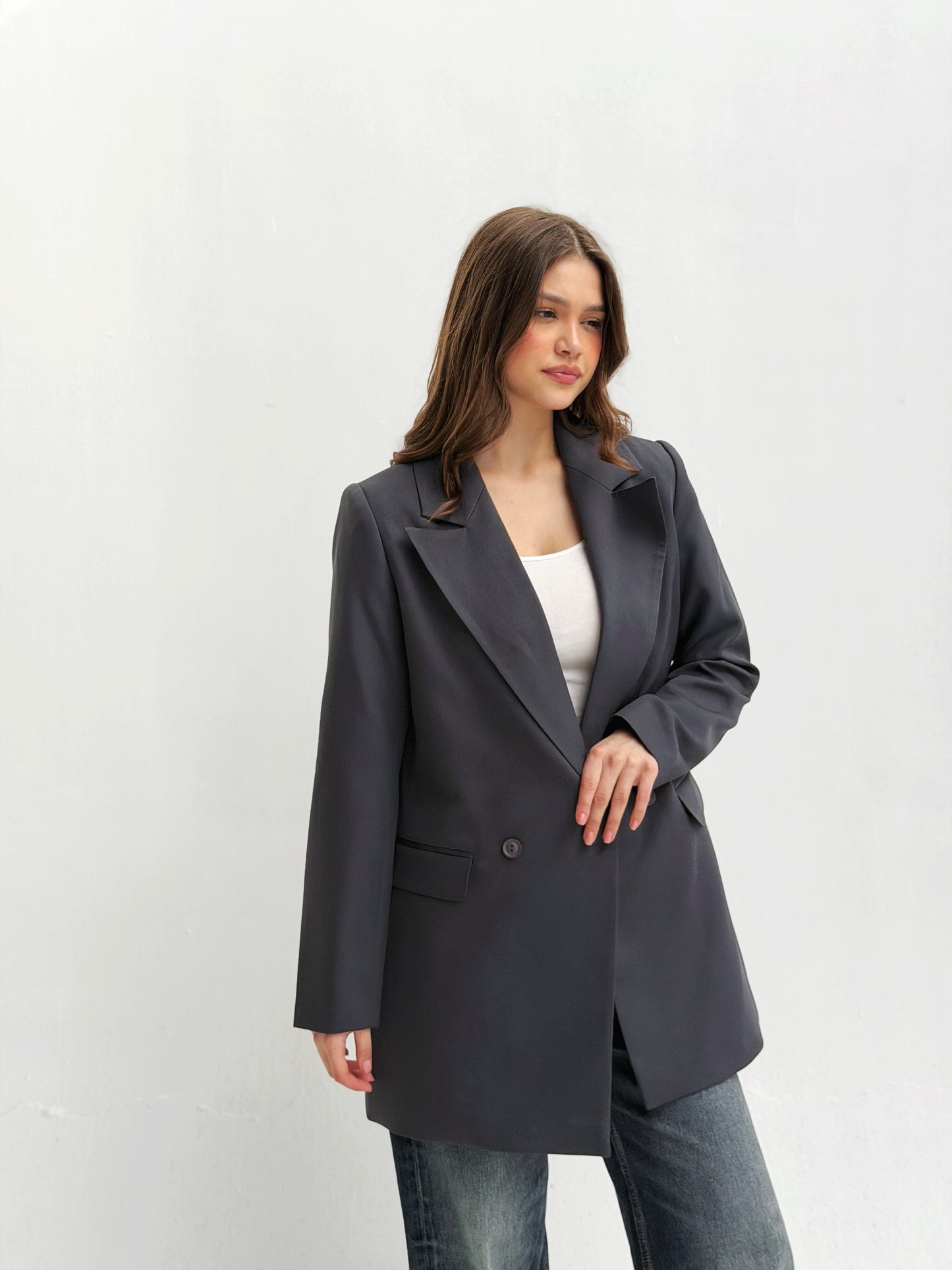 Relaxed fit blazer in Gray